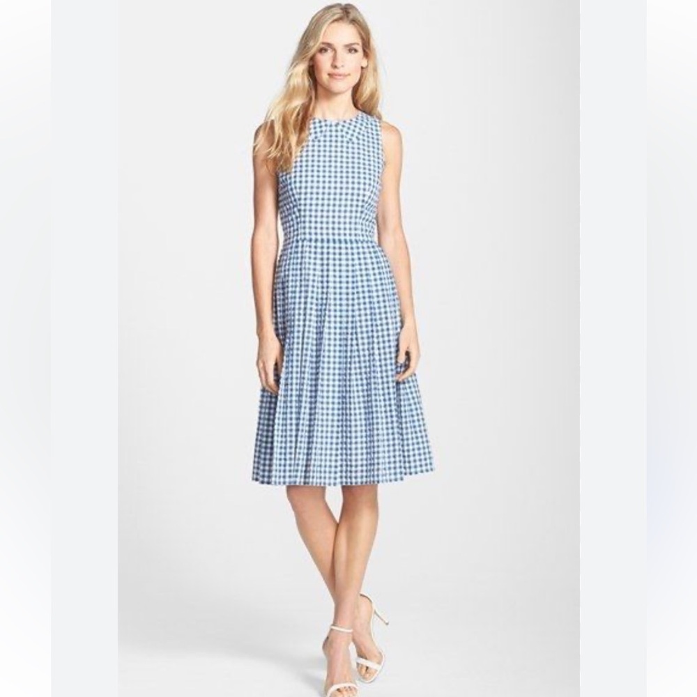Nordstrom Kaya and Sloane‎ Retro Blue Gingham Dress Medium